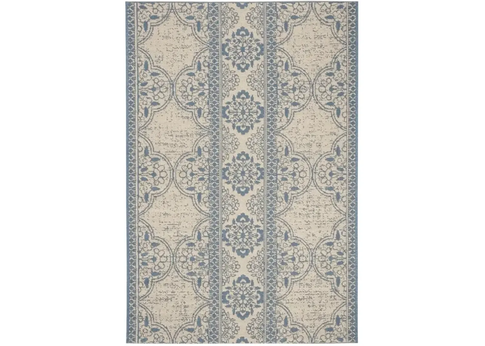 Safavieh BEACH HOUSE Collection BHS174M-6SQ Blue / Creme 6'-7" X 6'-7" Square