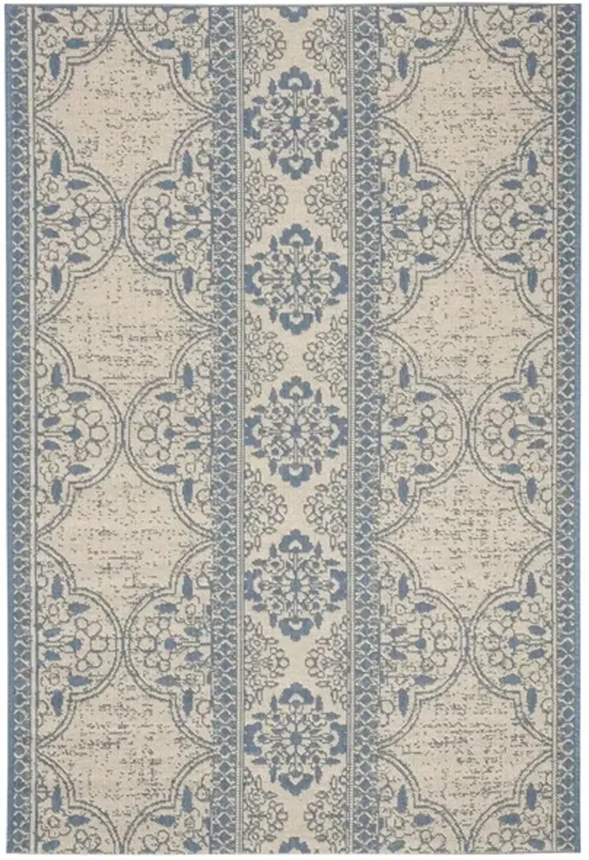 Safavieh BEACH HOUSE Collection BHS174M-6SQ Blue / Creme 6'-7" X 6'-7" Square