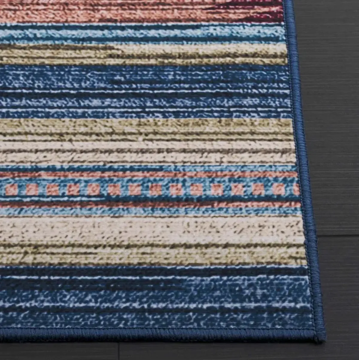 TUCSON 930 BLUE  2'-6' x 8' Runner Rug