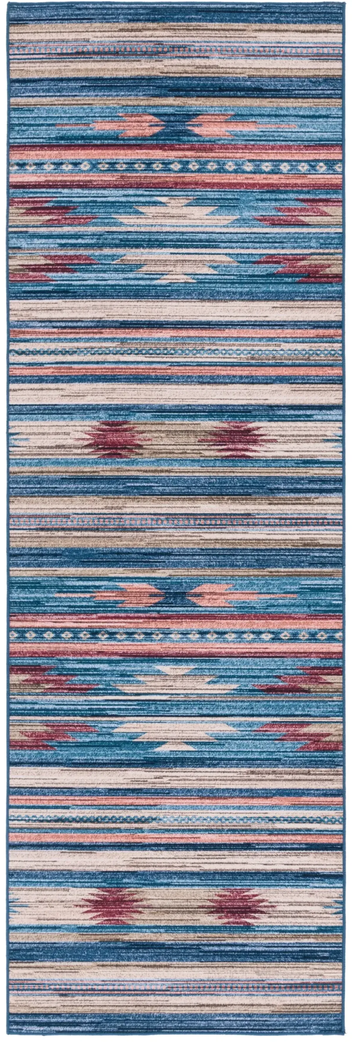 TUCSON 930 BLUE  2'-6' x 8' Runner Rug