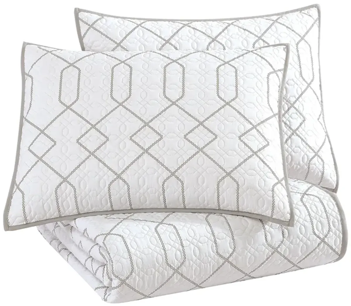 Alexander 3 pc Coverlet Set White/Gray