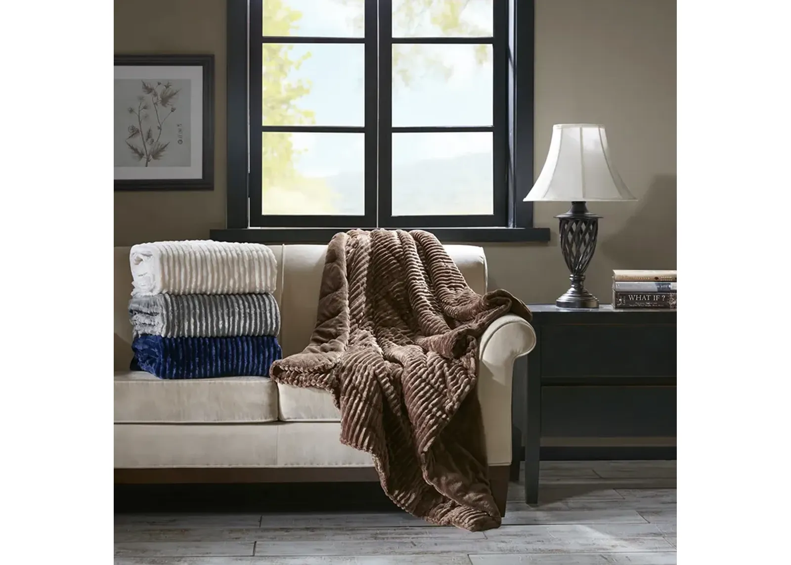 Premier Comfort Parker Brown Oversized Plush Down Alternative Filled Throw