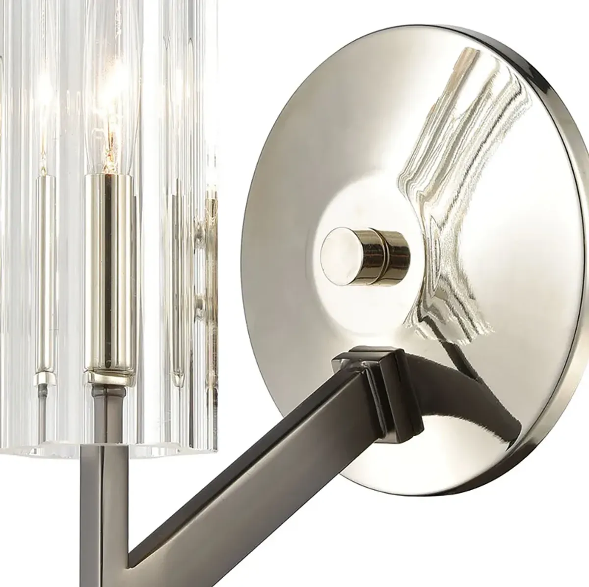 Aspire 10'' High 1-Light Sconce - Black Nickel with Ribbed Crystal