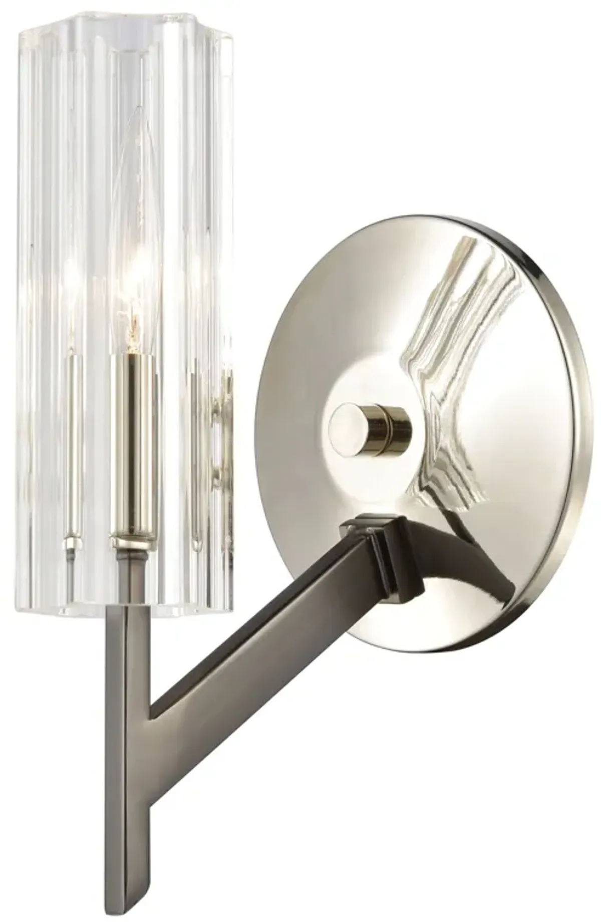 Aspire 10'' High 1-Light Sconce - Black Nickel with Ribbed Crystal