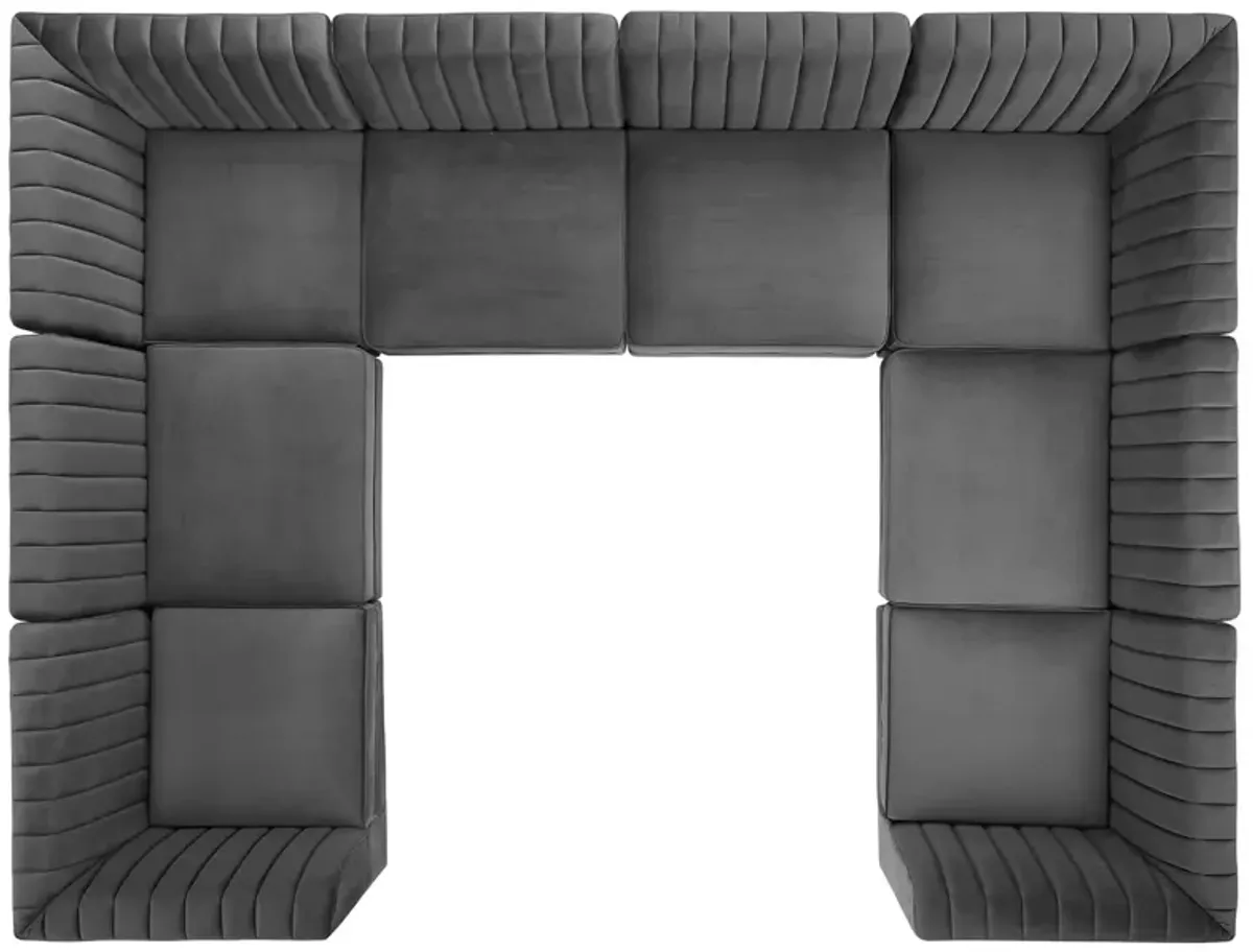 Triumph Channel Tufted Performance Velvet 8-Piece Sectional Sofa