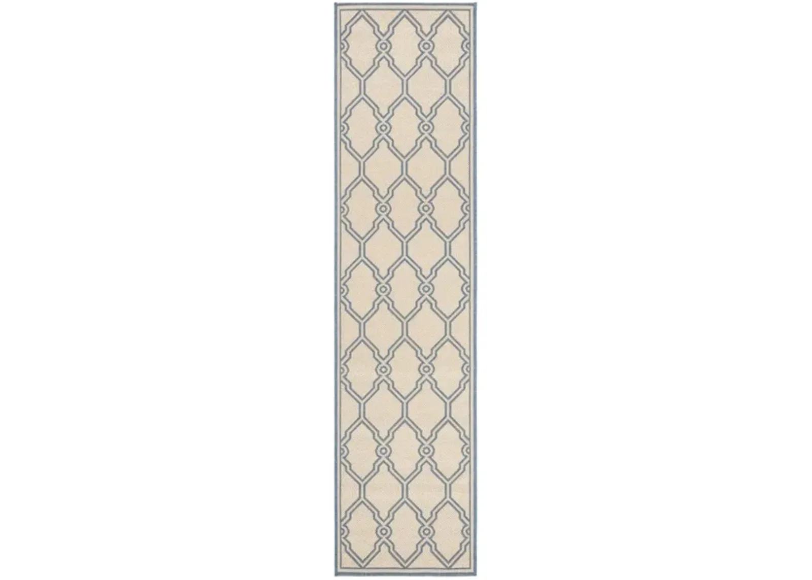 LINDEN 124 Collection LND124N-28 Cream / Blue 2'-2" X 8'