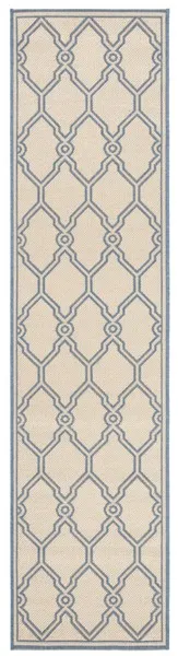 LINDEN 124 Collection LND124N-28 Cream / Blue 2'-2" X 8'