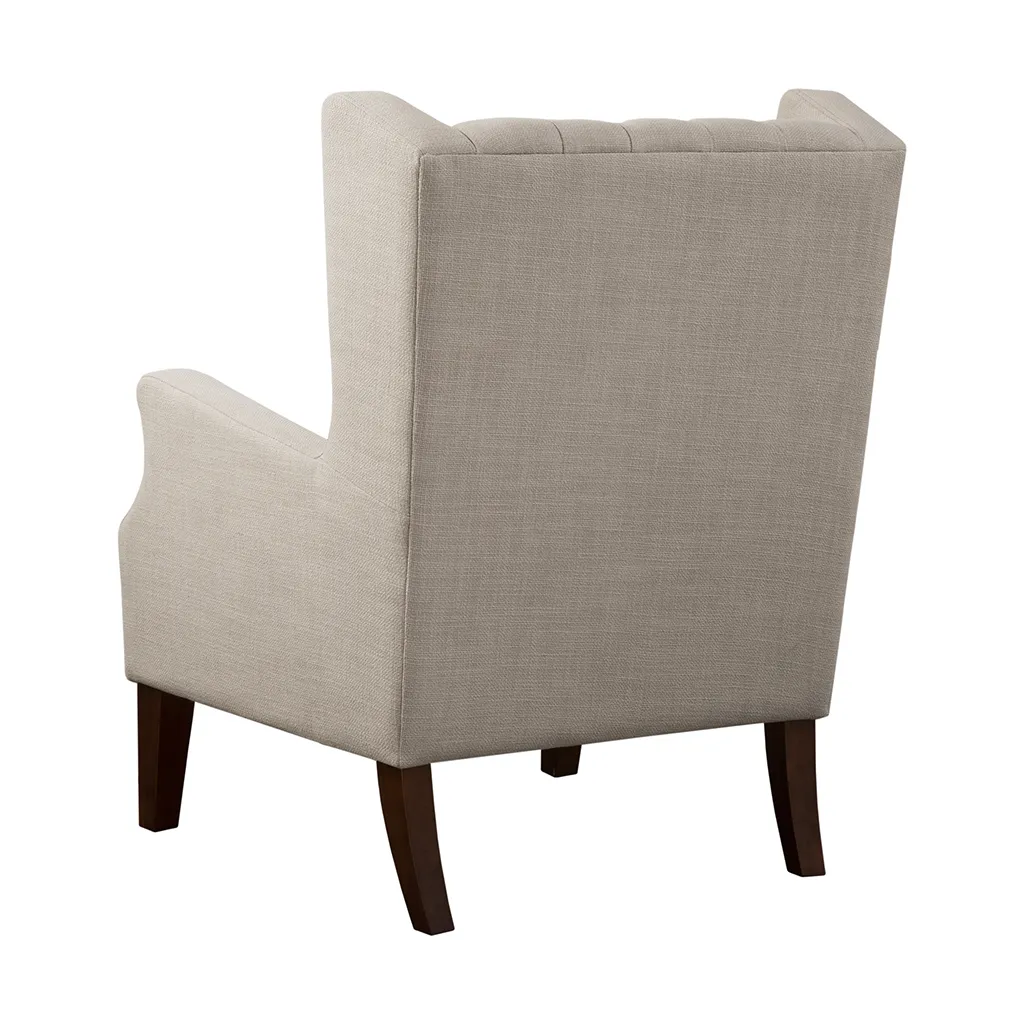 Madison Park Maxwell Linen Button Tufted Wing Chair