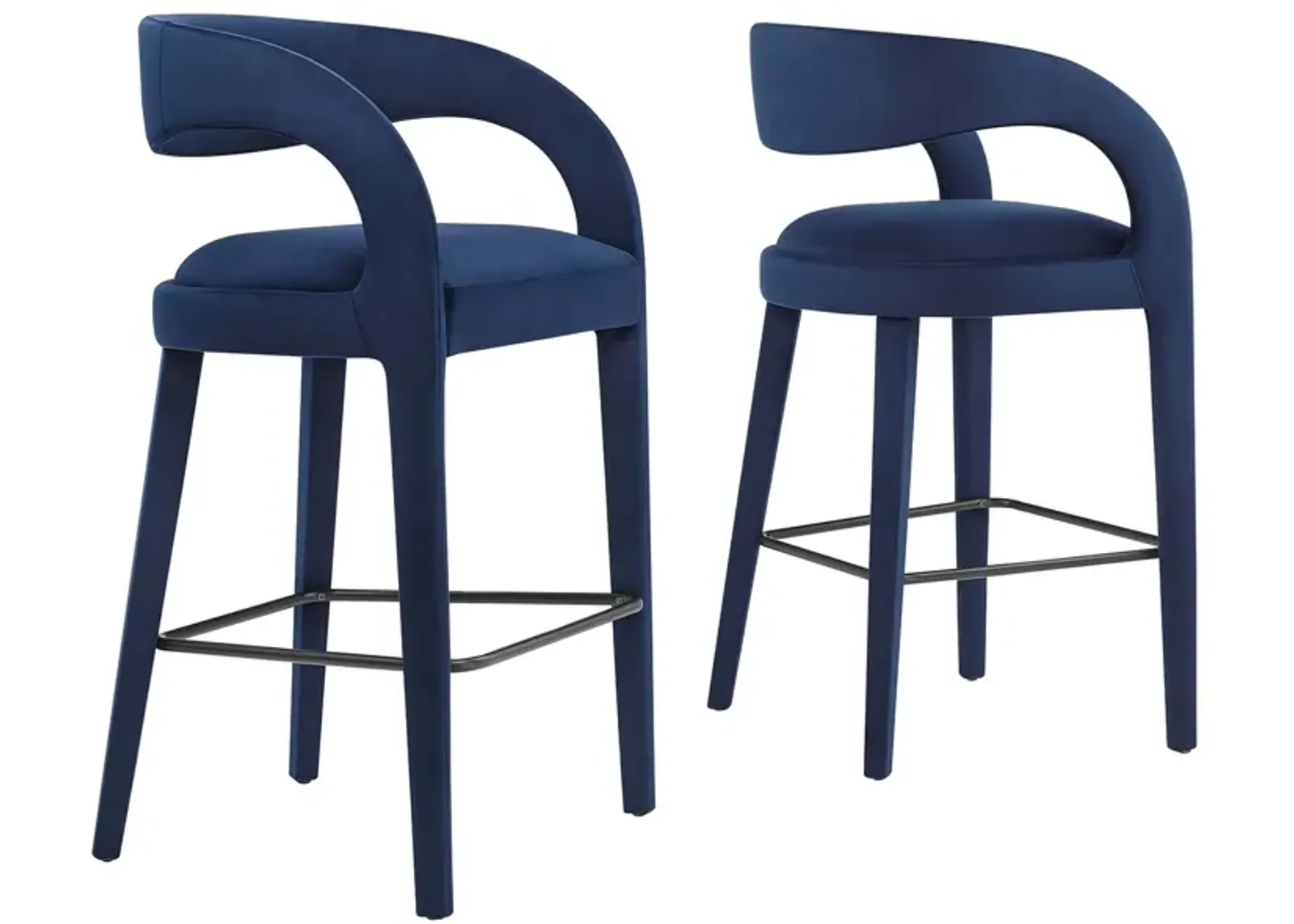 Pinnacle Performance Velvet Bar Stool Set of Two