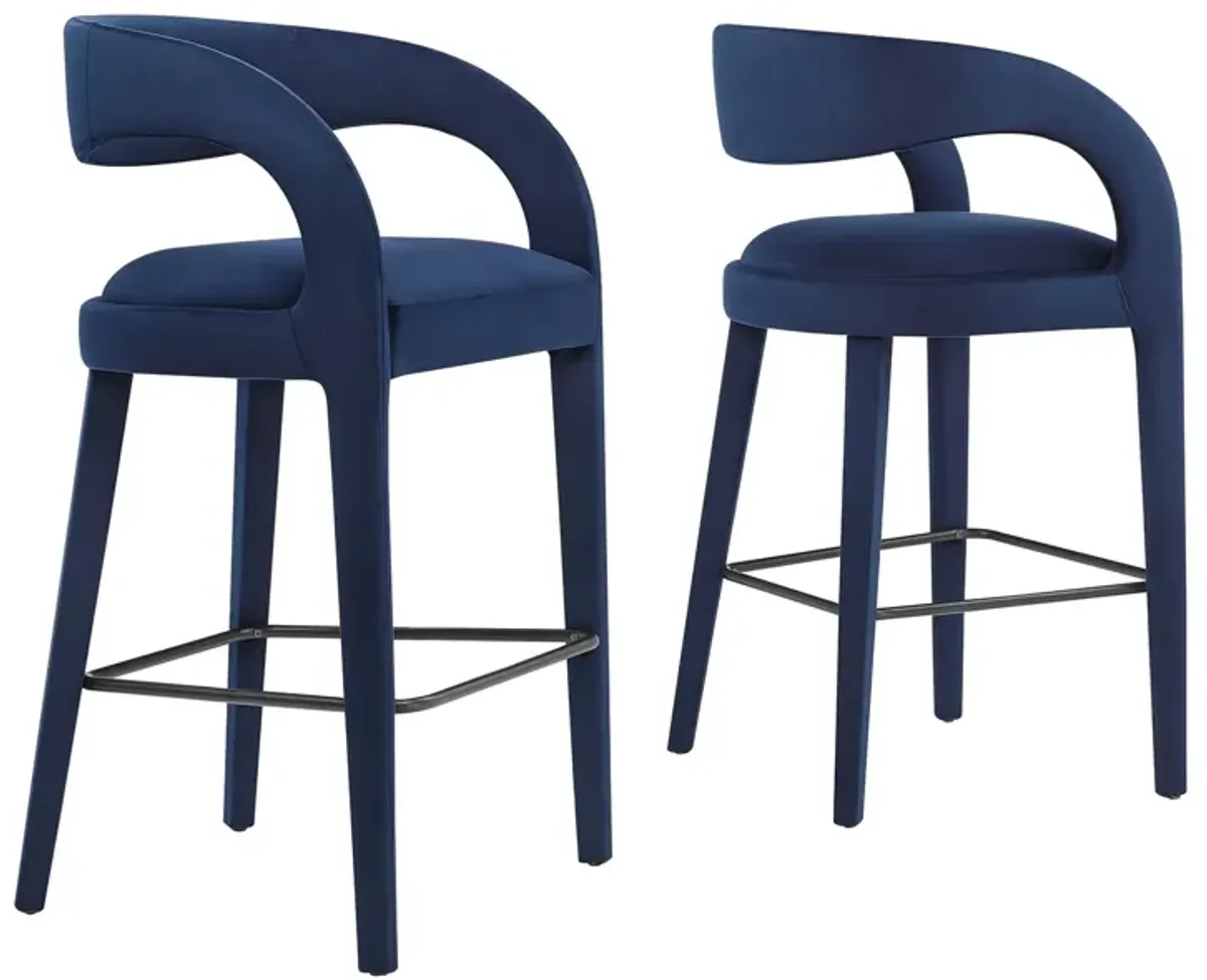 Pinnacle Performance Velvet Bar Stool Set of Two