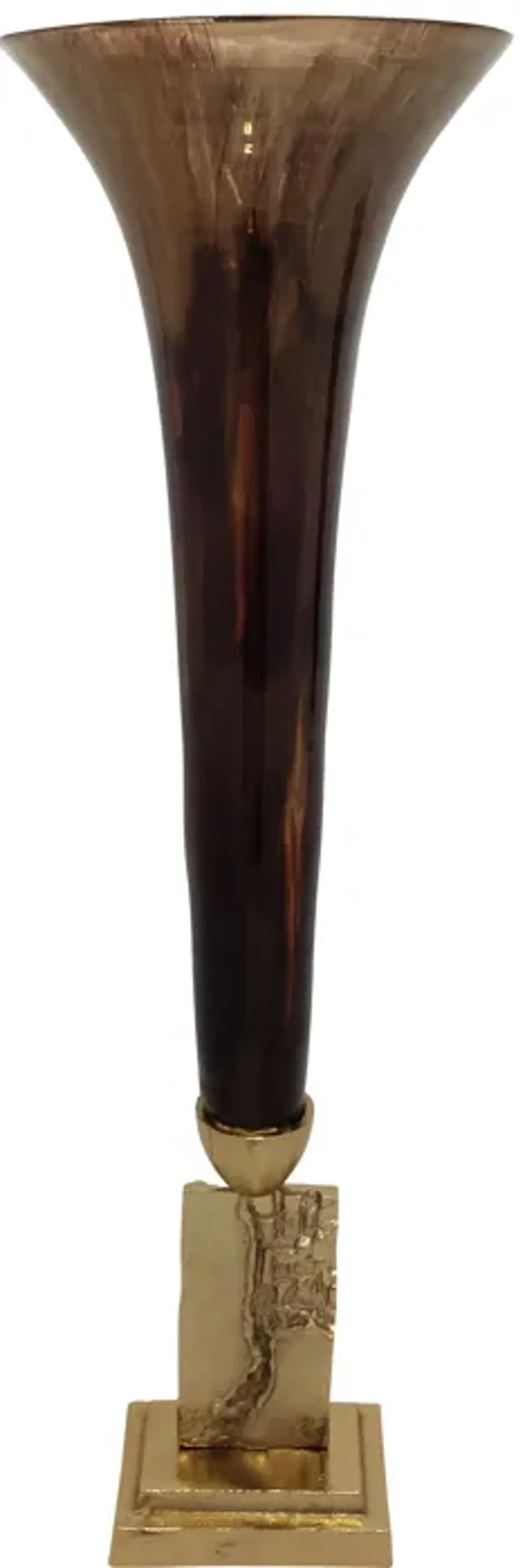 Glass, 31" Trumpet Vase, Bronze