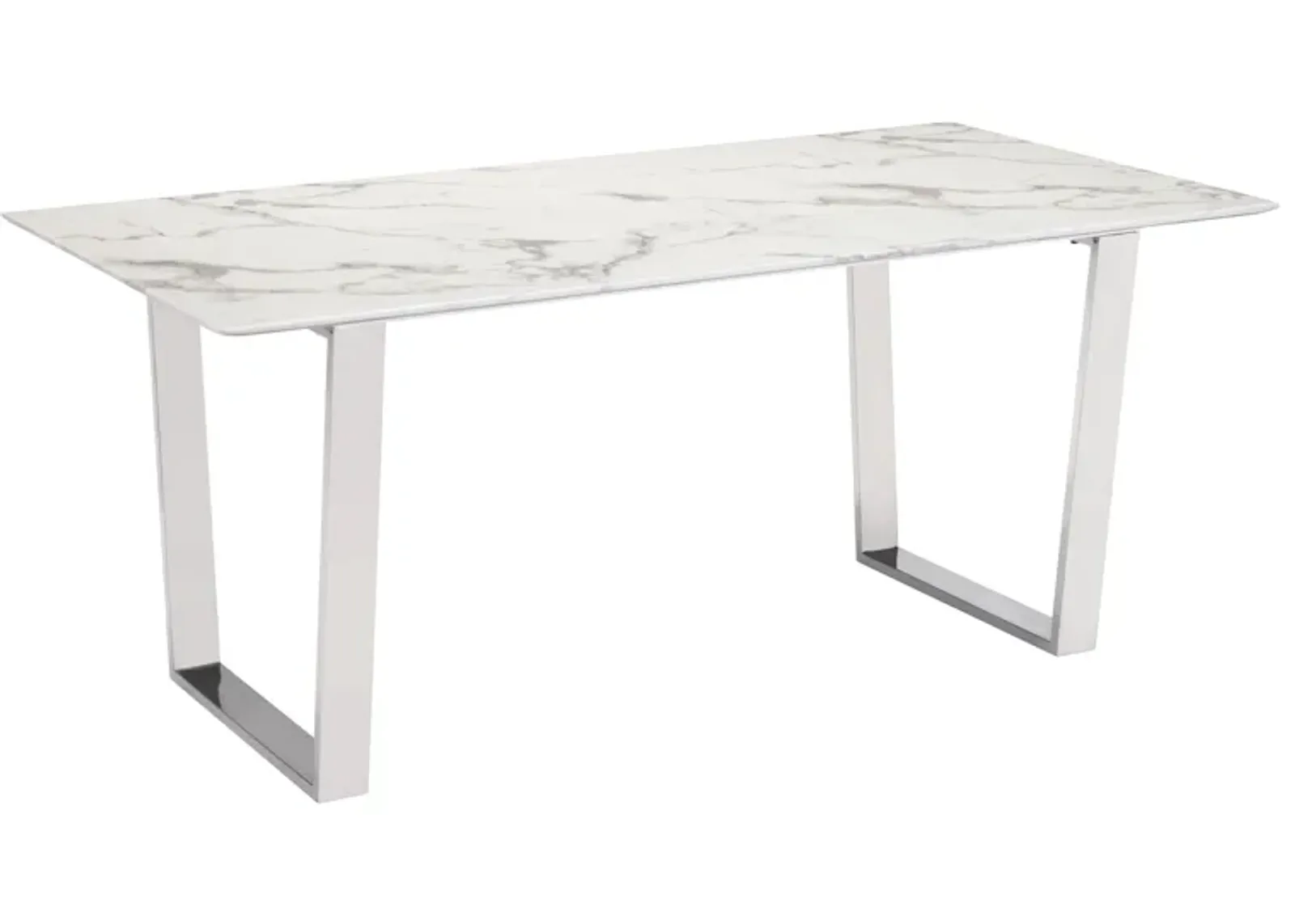 Atlas Dining Table White & Silver