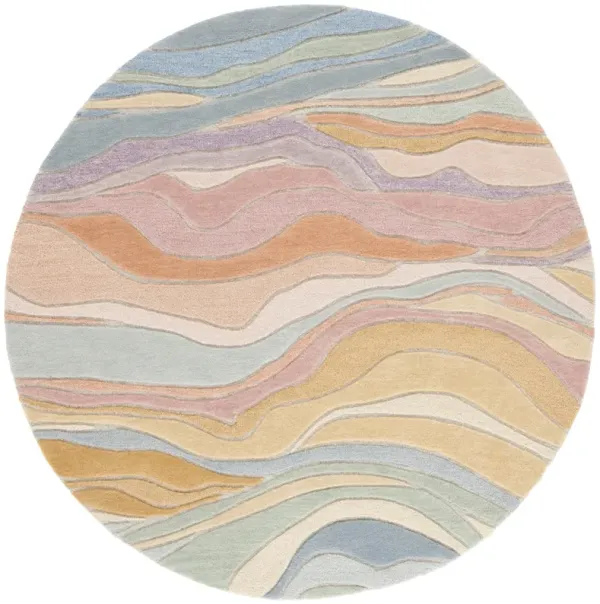 RODEO DRIVE 451 BLUE  6' x 6' Round Round Rug