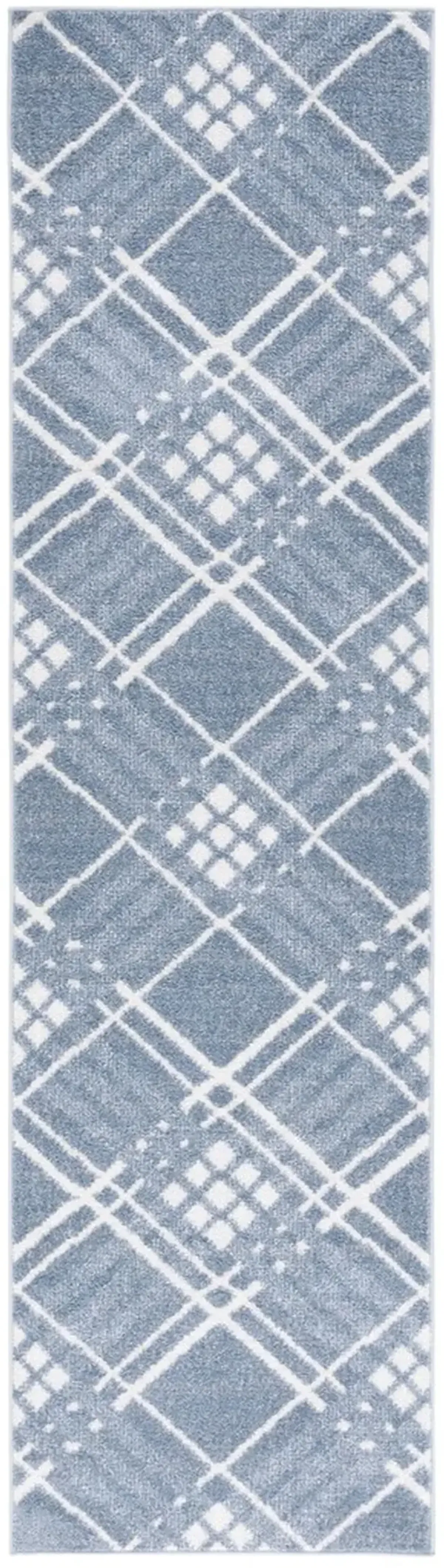 BLAIR WASHABLE 228 Blue 2'-2' X 8' Runner Rug