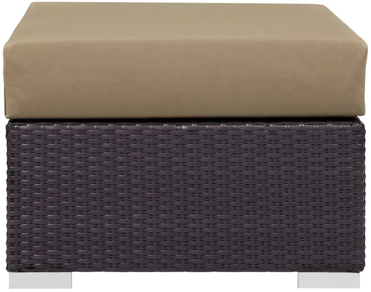 Convene Outdoor Patio Fabric Square Ottoman