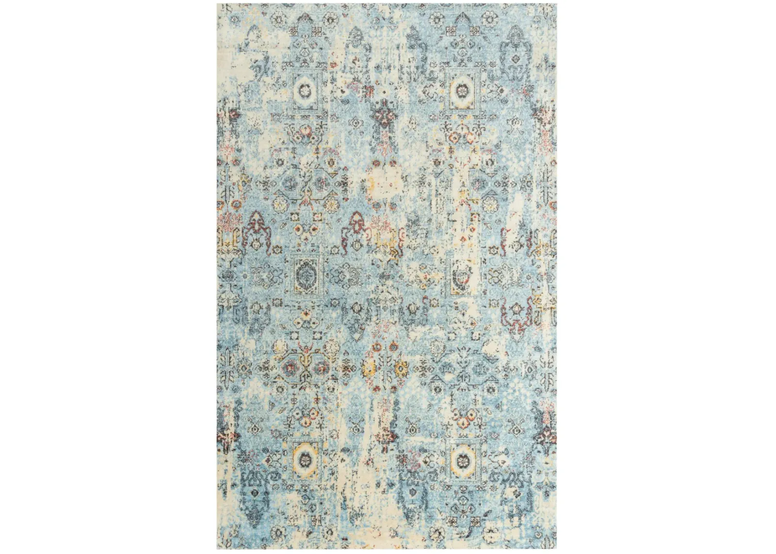 Ovation Blue/Beige distressed/classical N Z wool 5' x 8' Rectangle Rug