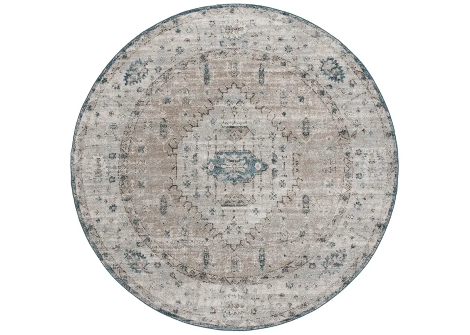 VINTAGE TABRIZ 204 GREY  6'-7' x 6'-7' Round Round Rug