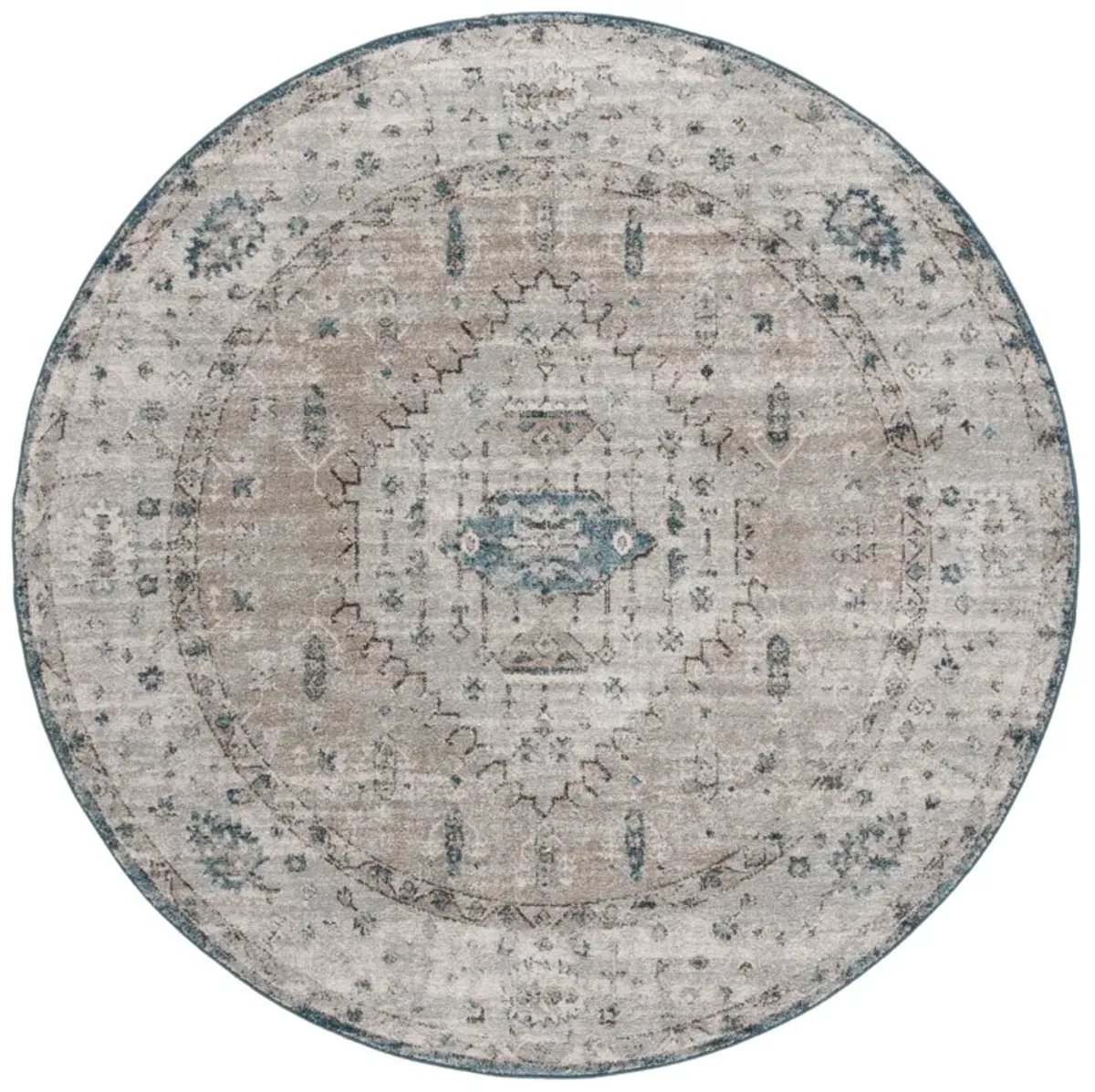 VINTAGE TABRIZ 204 GREY  6'-7' x 6'-7' Round Round Rug