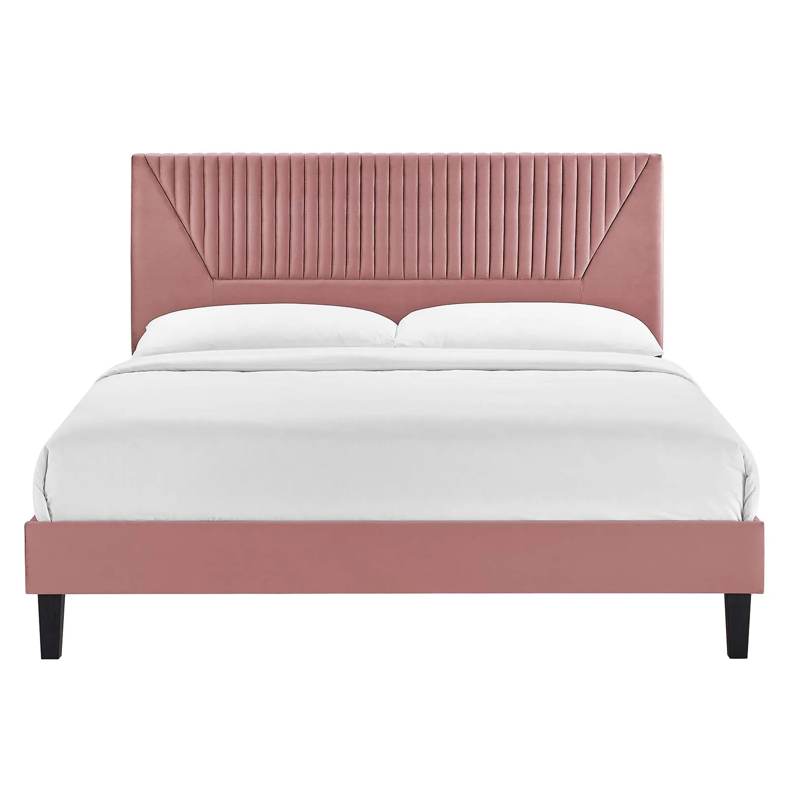 Yasmine Channel Tufted Performance Velvet Twin Platform Bed