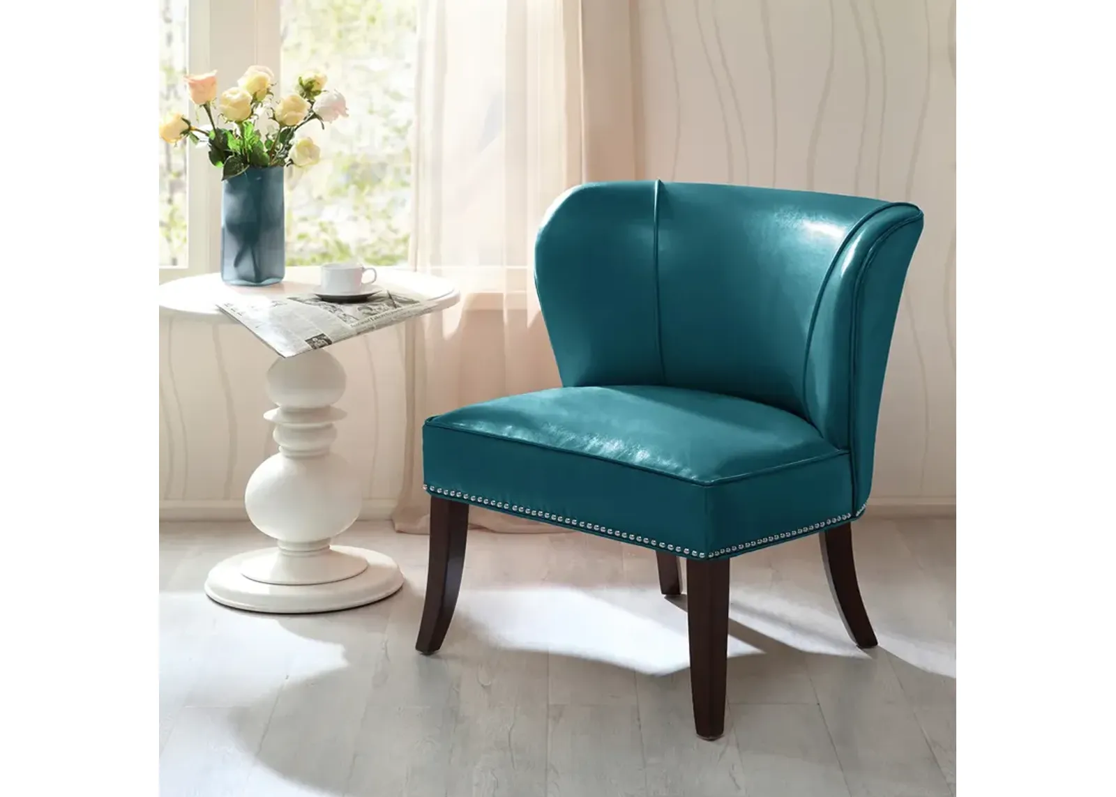 Madison Park Hilton Blue Armless Accent Chair