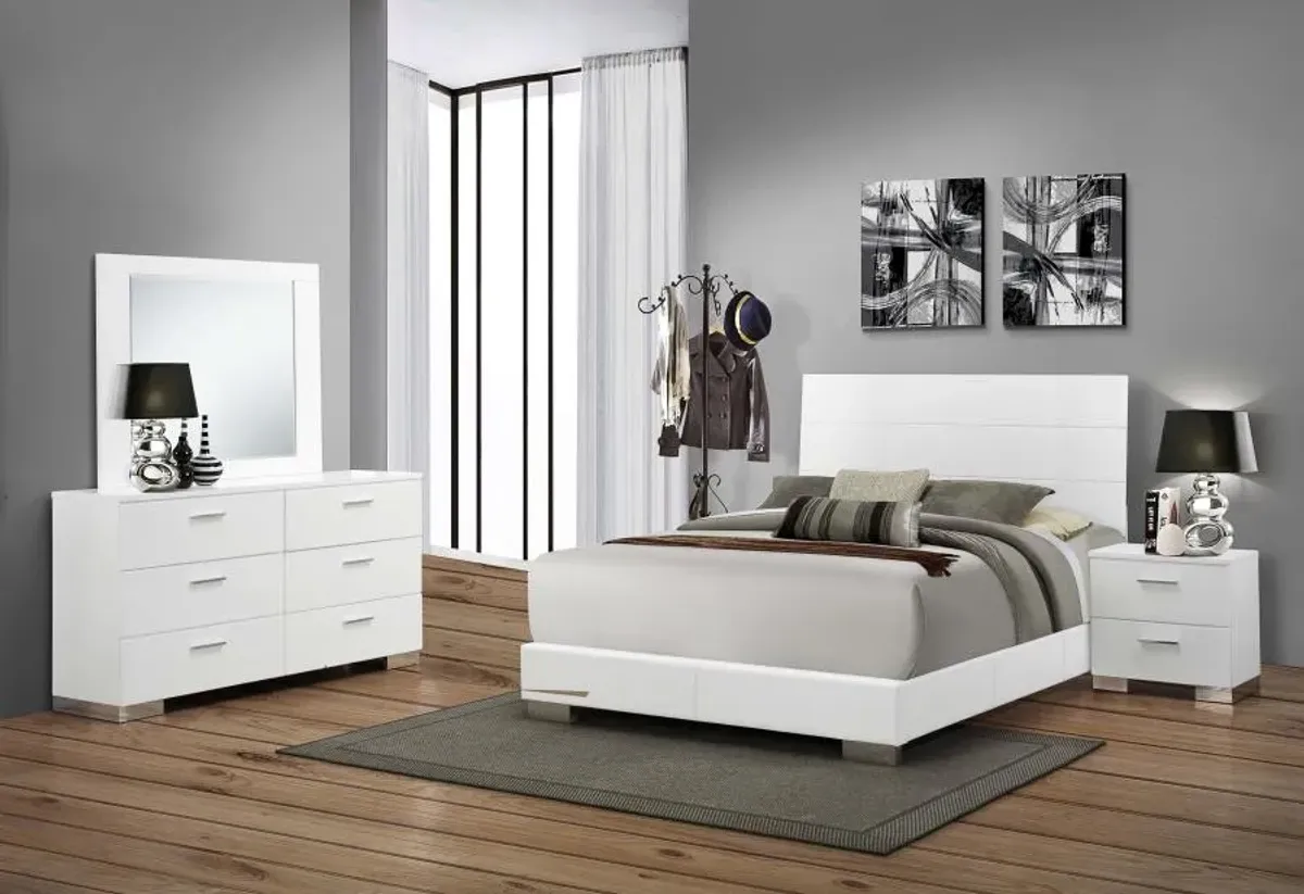 Felicity 4-piece California King Bedroom Set Glossy White