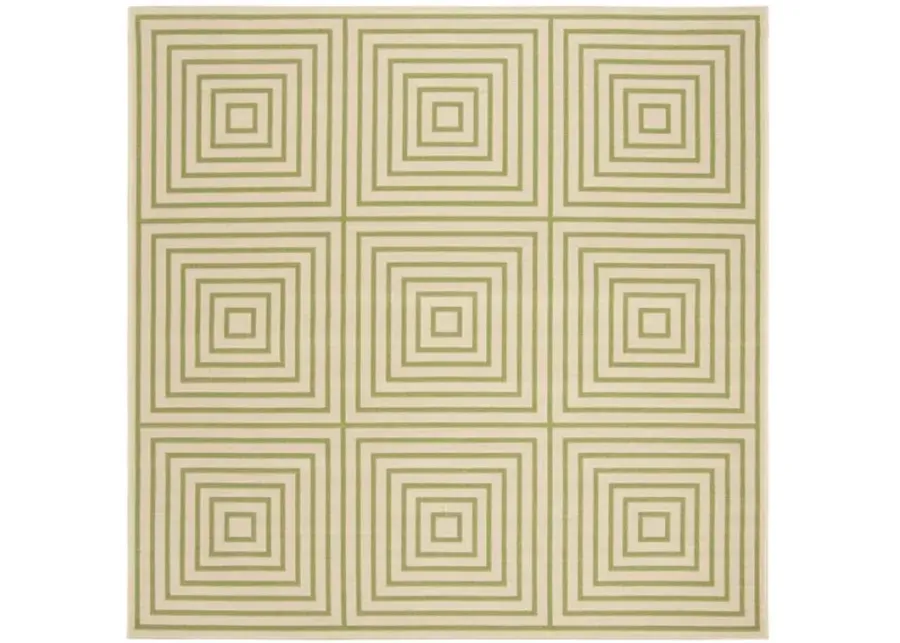 LINDEN 123 Collection LND123V-6SQ Cream / Olive 6'-7" X 6'-7" Square