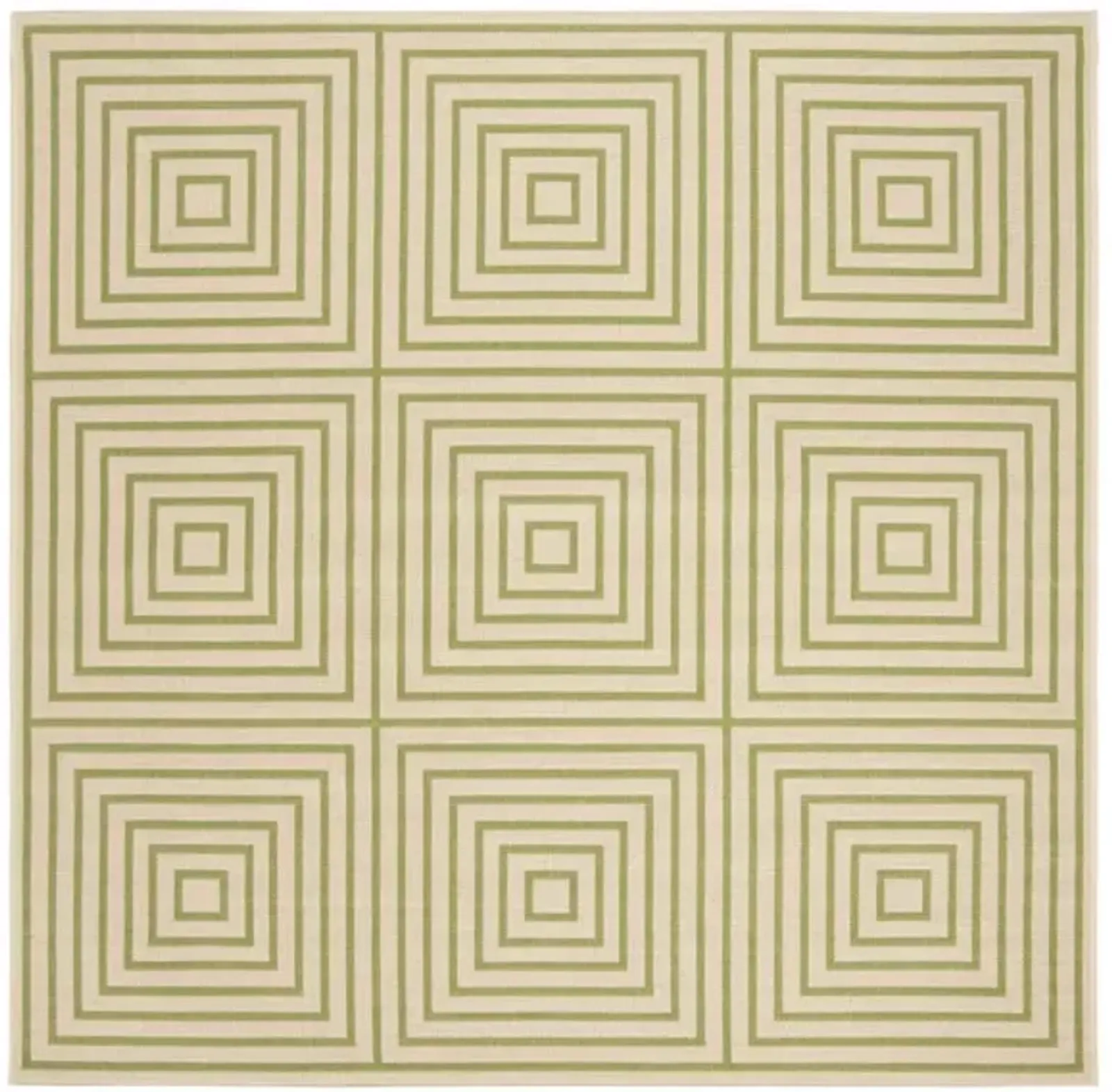 LINDEN 123 Collection LND123V-6SQ Cream / Olive 6'-7" X 6'-7" Square