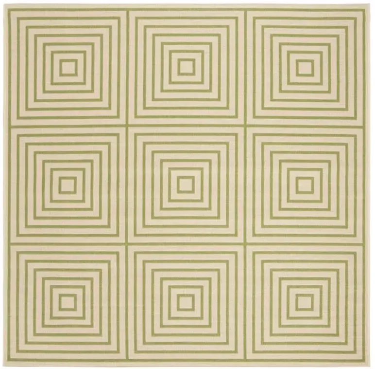 LINDEN 123 Collection LND123V-6SQ Cream / Olive 6'-7" X 6'-7" Square