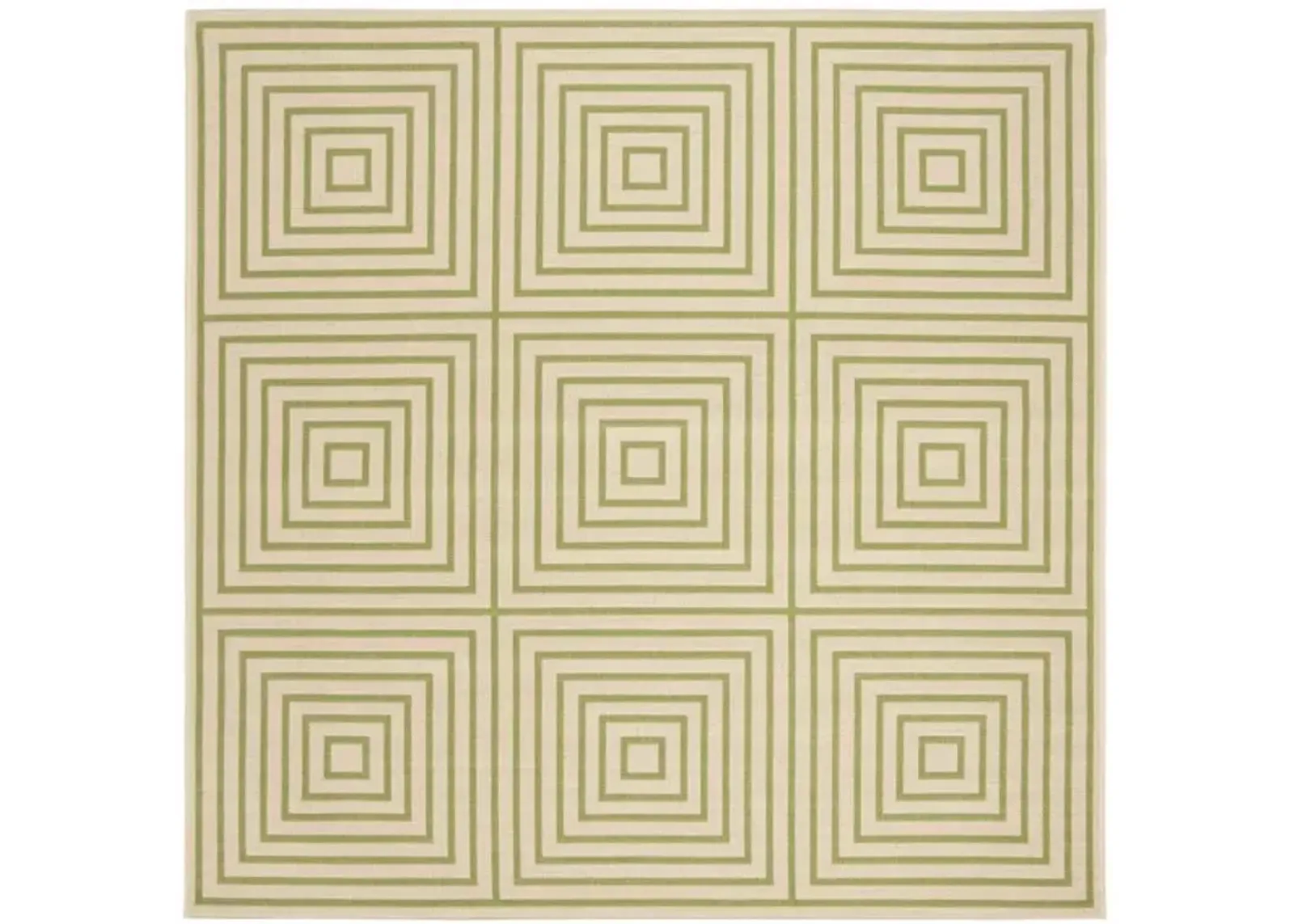 LINDEN 123 Collection LND123V-6SQ Cream / Olive 6'-7" X 6'-7" Square