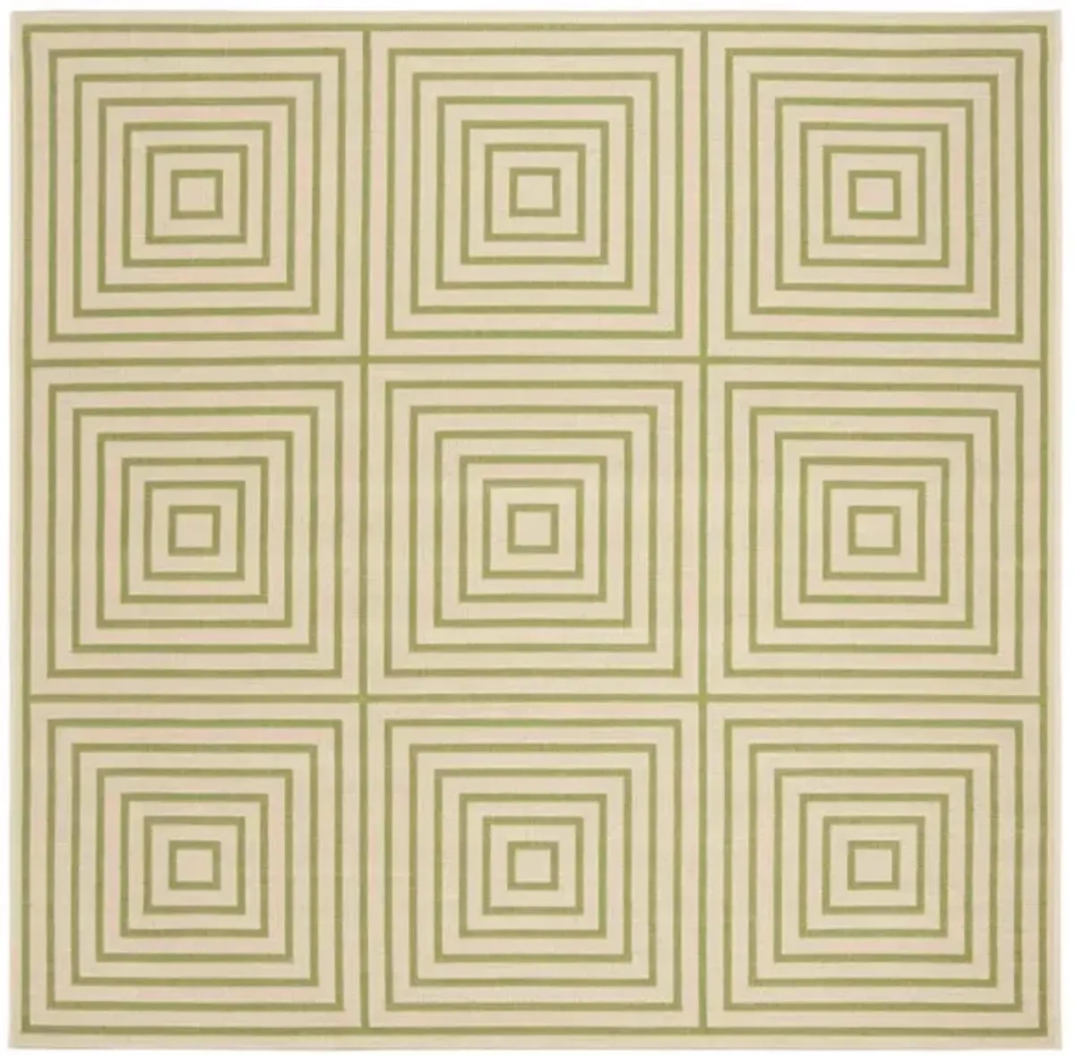 LINDEN 123 Collection LND123V-6SQ Cream / Olive 6'-7" X 6'-7" Square