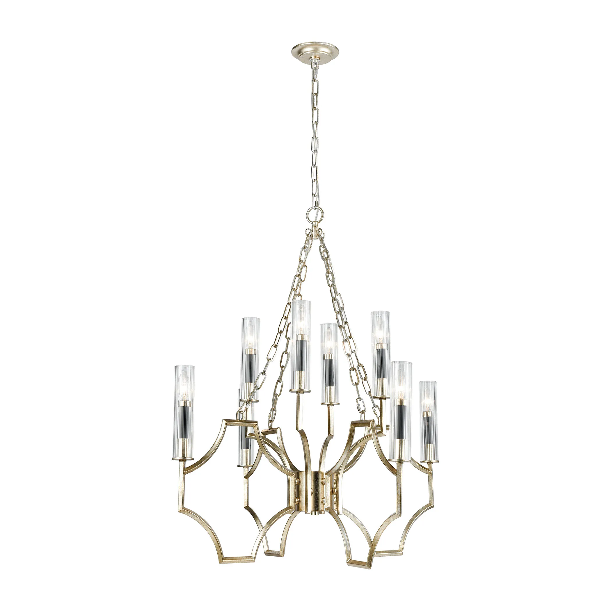 Sylvanna 31" Wide 8-Light Chandelier - Antique Silver Leaf