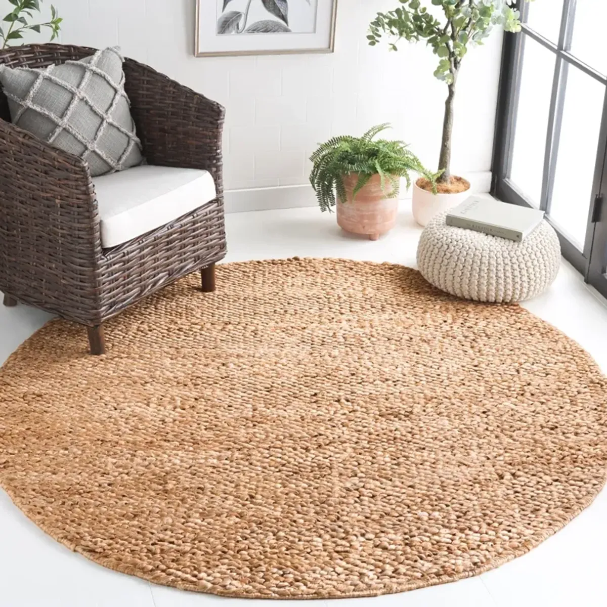 NATURAL FIBER 476 NATURAL 6' x 6' Round Round Rug