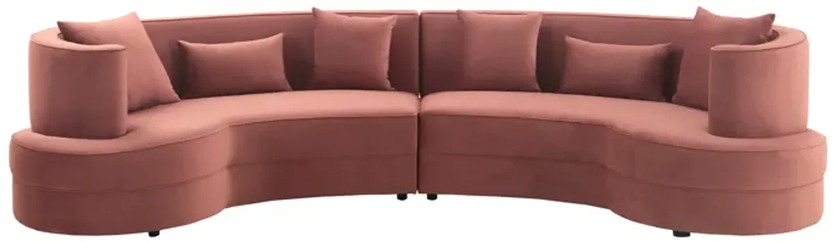 Majestic Blush Fabric Upholstered Sectional Sofa