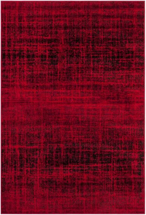 Adirondack Contemporary Red / Black 2'-6" X 16' Powerloomed Rug