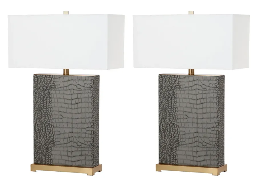 Joyce 27.75-Inch H Faux Alligator Table Lamp - Set of 2