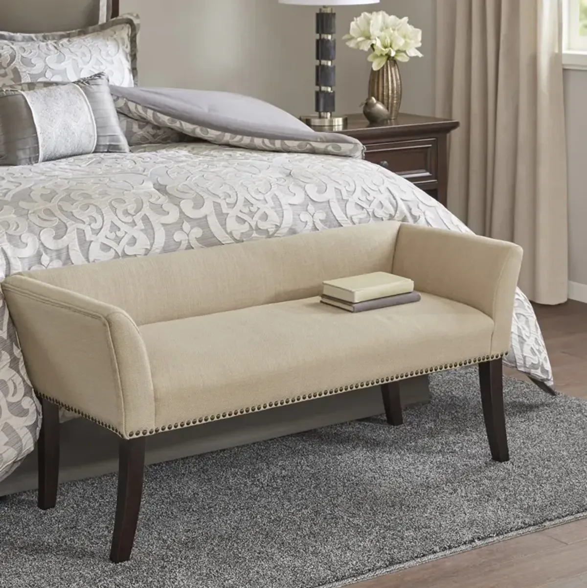 Madison Park Welburn Tan Accent Bench