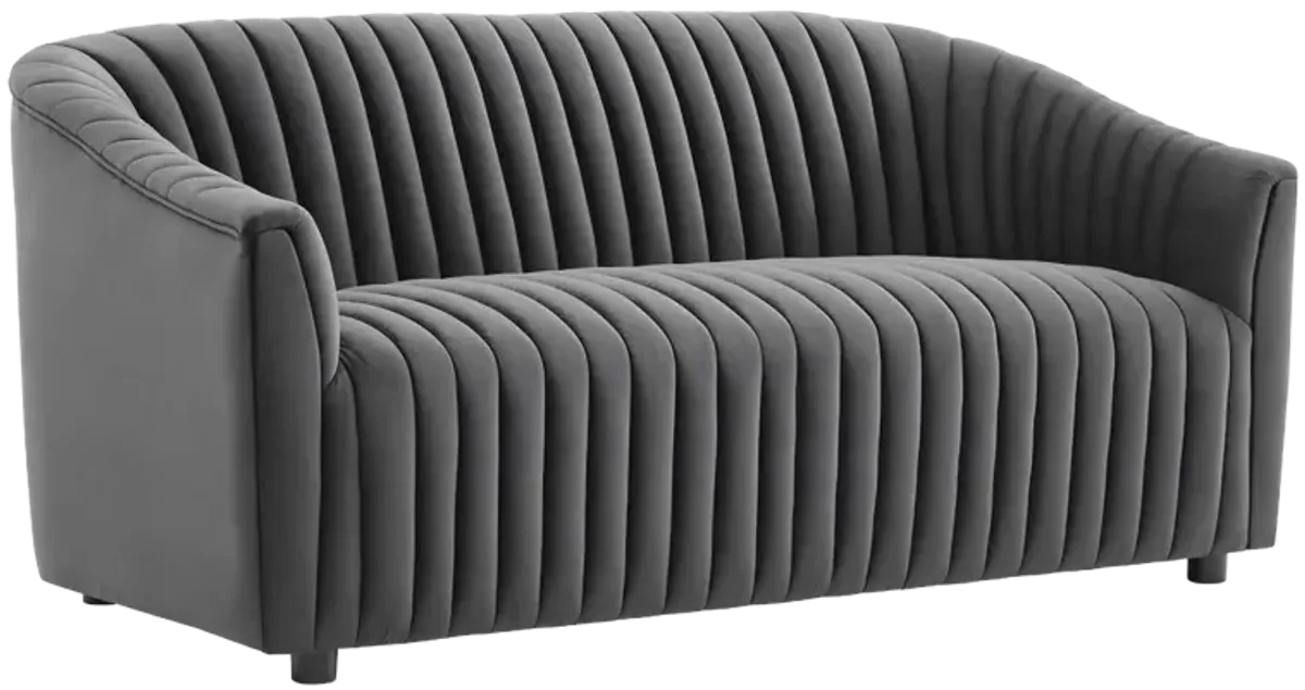 Announce Performance Velvet Channel Tufted Loveseat