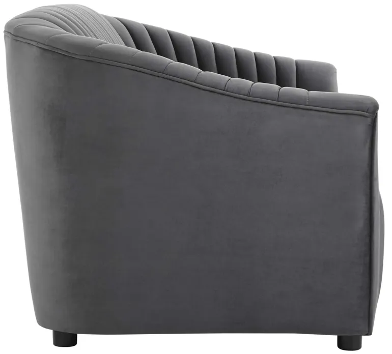 Announce Performance Velvet Channel Tufted Loveseat