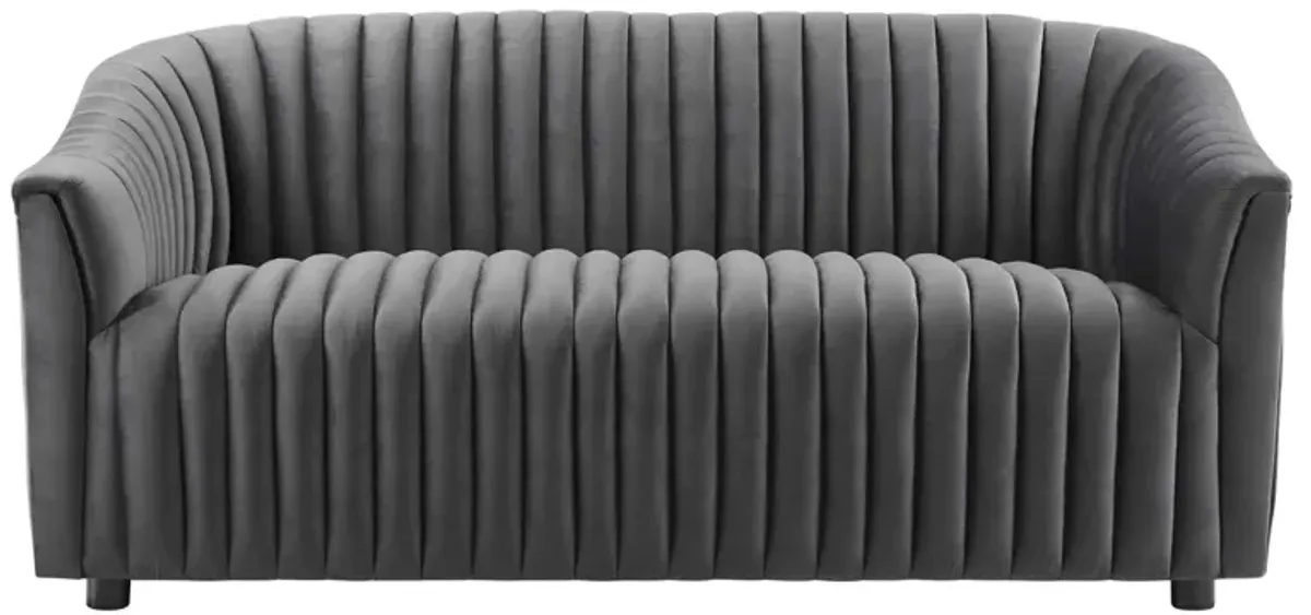 Announce Performance Velvet Channel Tufted Loveseat