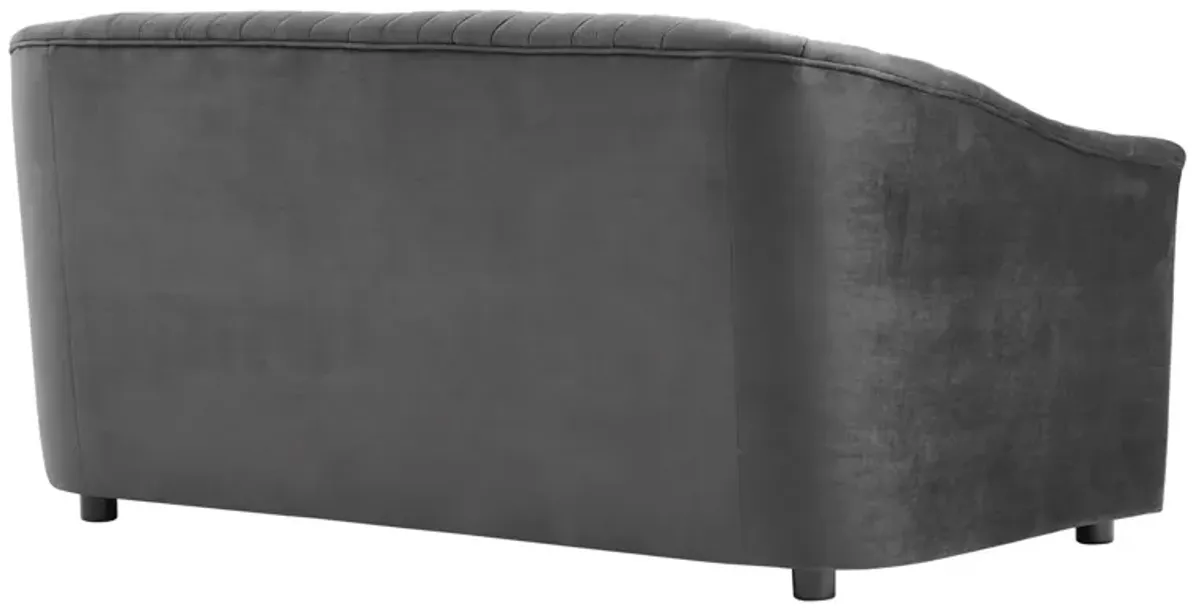 Announce Performance Velvet Channel Tufted Loveseat