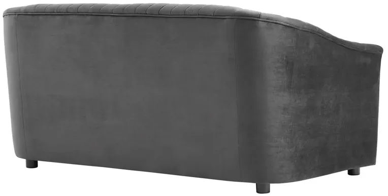 Announce Performance Velvet Channel Tufted Loveseat