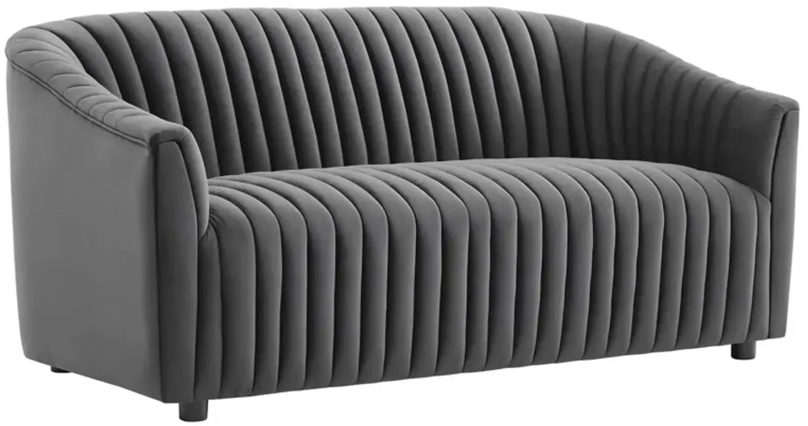 Announce Performance Velvet Channel Tufted Loveseat