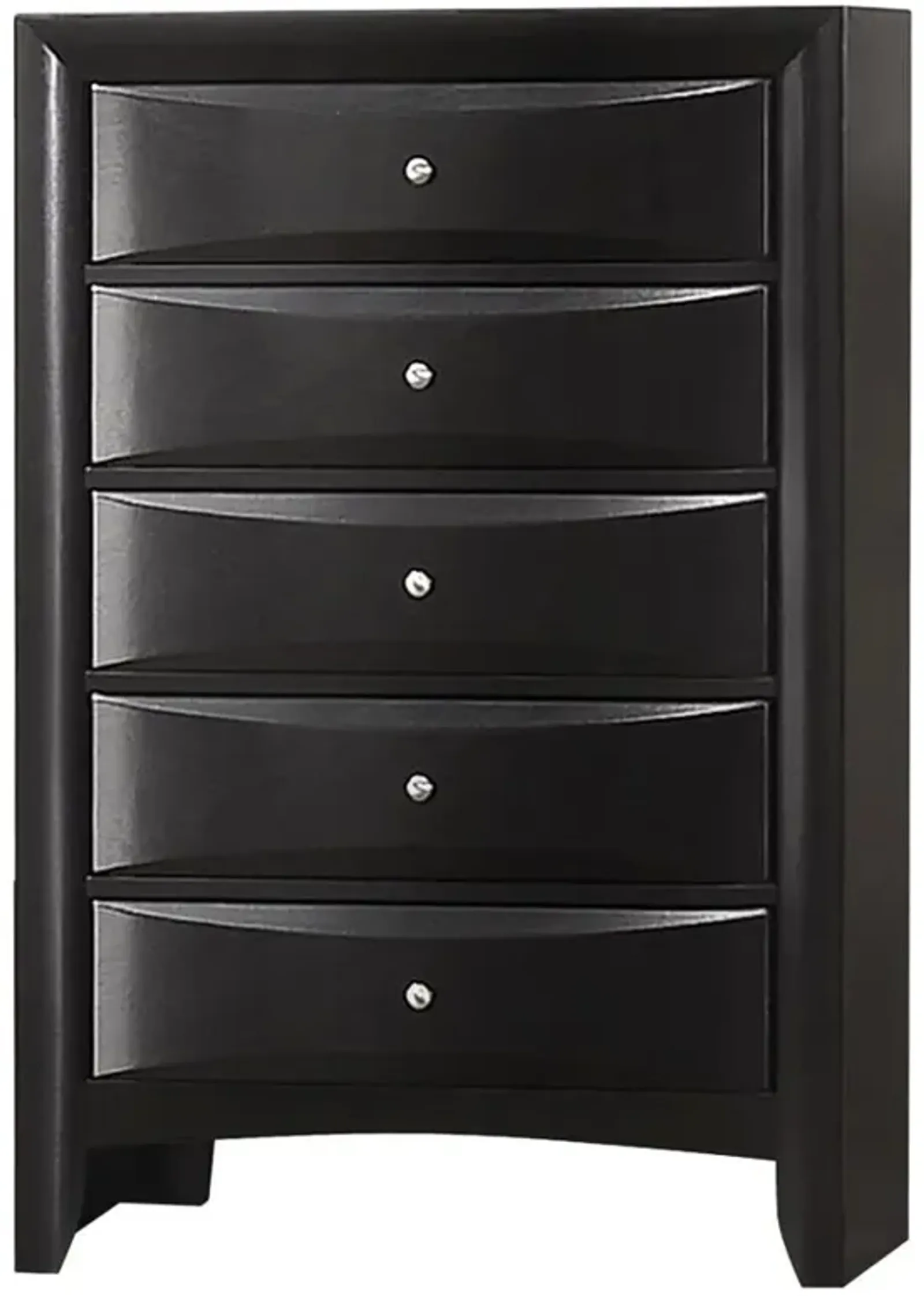 Briana Rectangular 5-drawer Chest Black