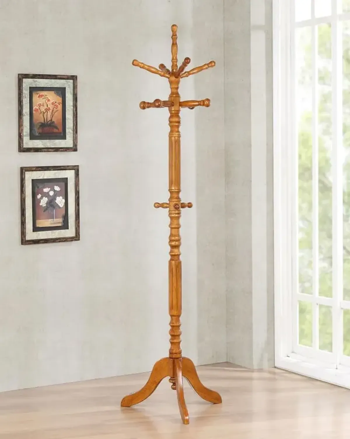 Achelle Coat Rack with 11 Hooks Golden Brown