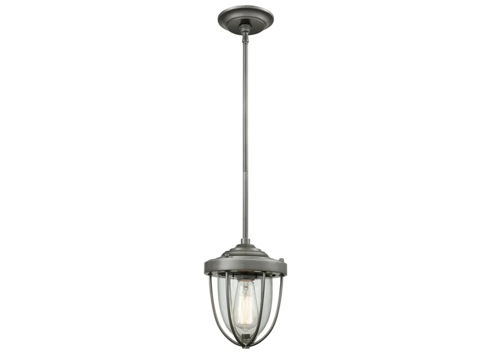 Sturgis 7" Wide 1-Light Mini Pendant - Weathered Zinc