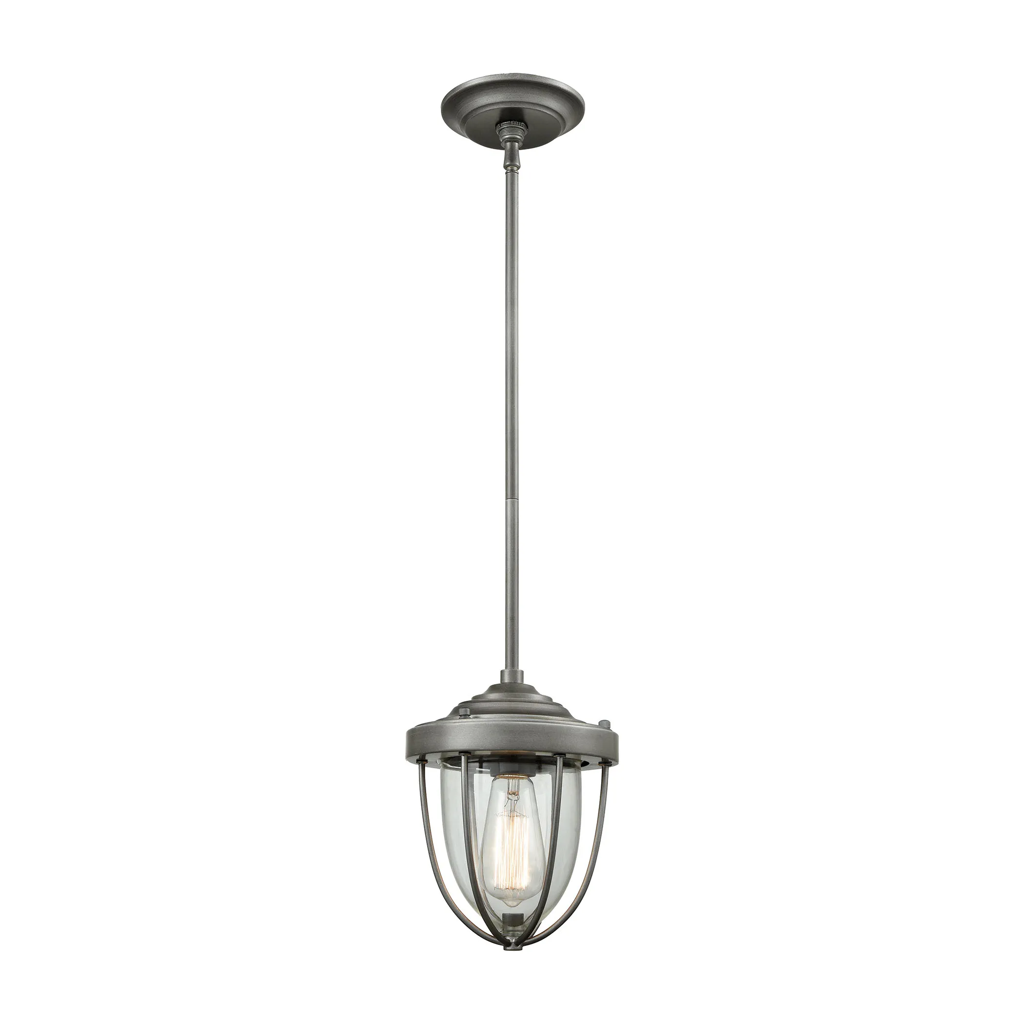 Sturgis 7" Wide 1-Light Mini Pendant - Weathered Zinc