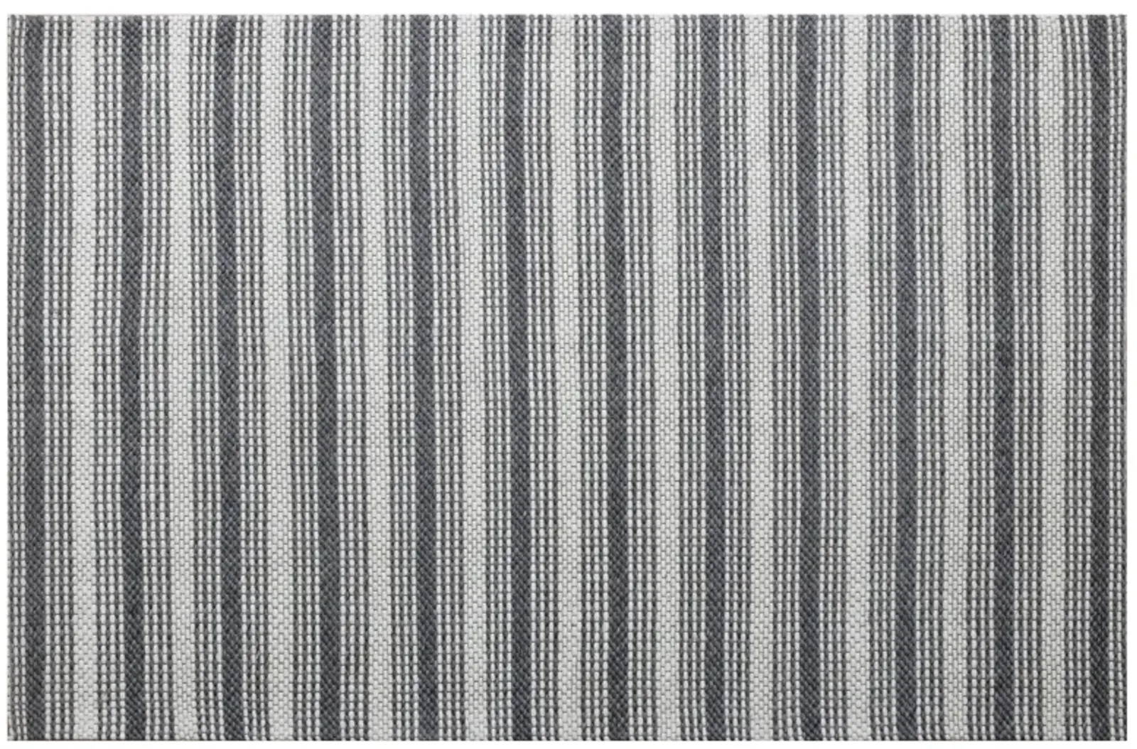 Bigen Dan Dark Gray/Ivory Transitional Striped Organic Wool Indoor Area Rug, 9' x 12'