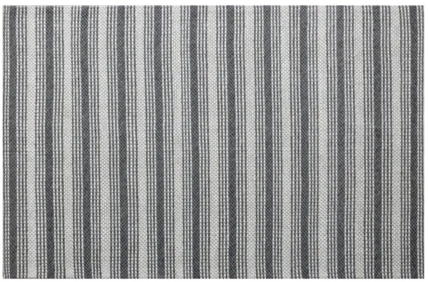 Bigen Dan Dark Gray/Ivory Transitional Striped Organic Wool Indoor Area Rug, 9' x 12'