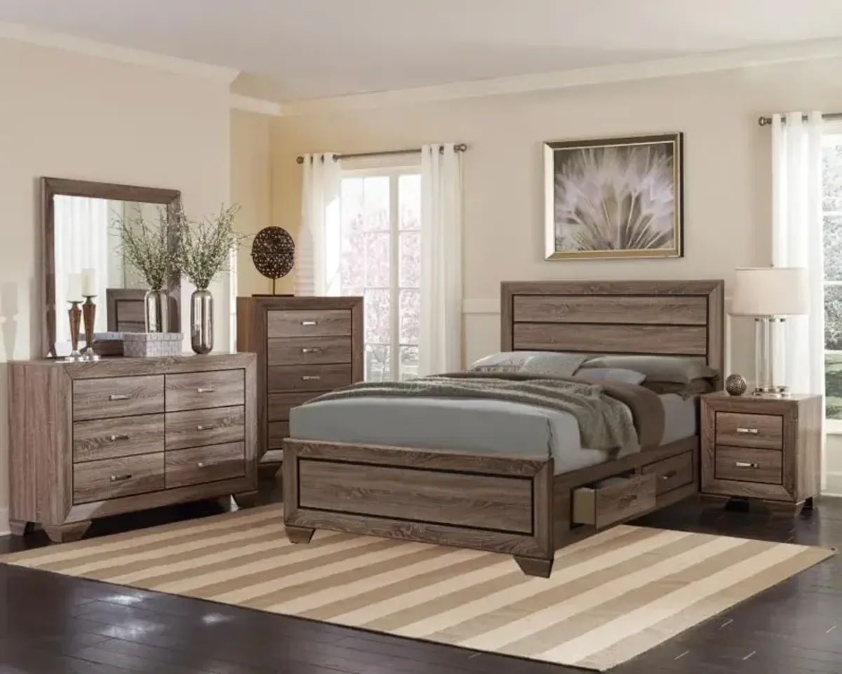 Kauffman Queen Storage Bed Washed Taupe