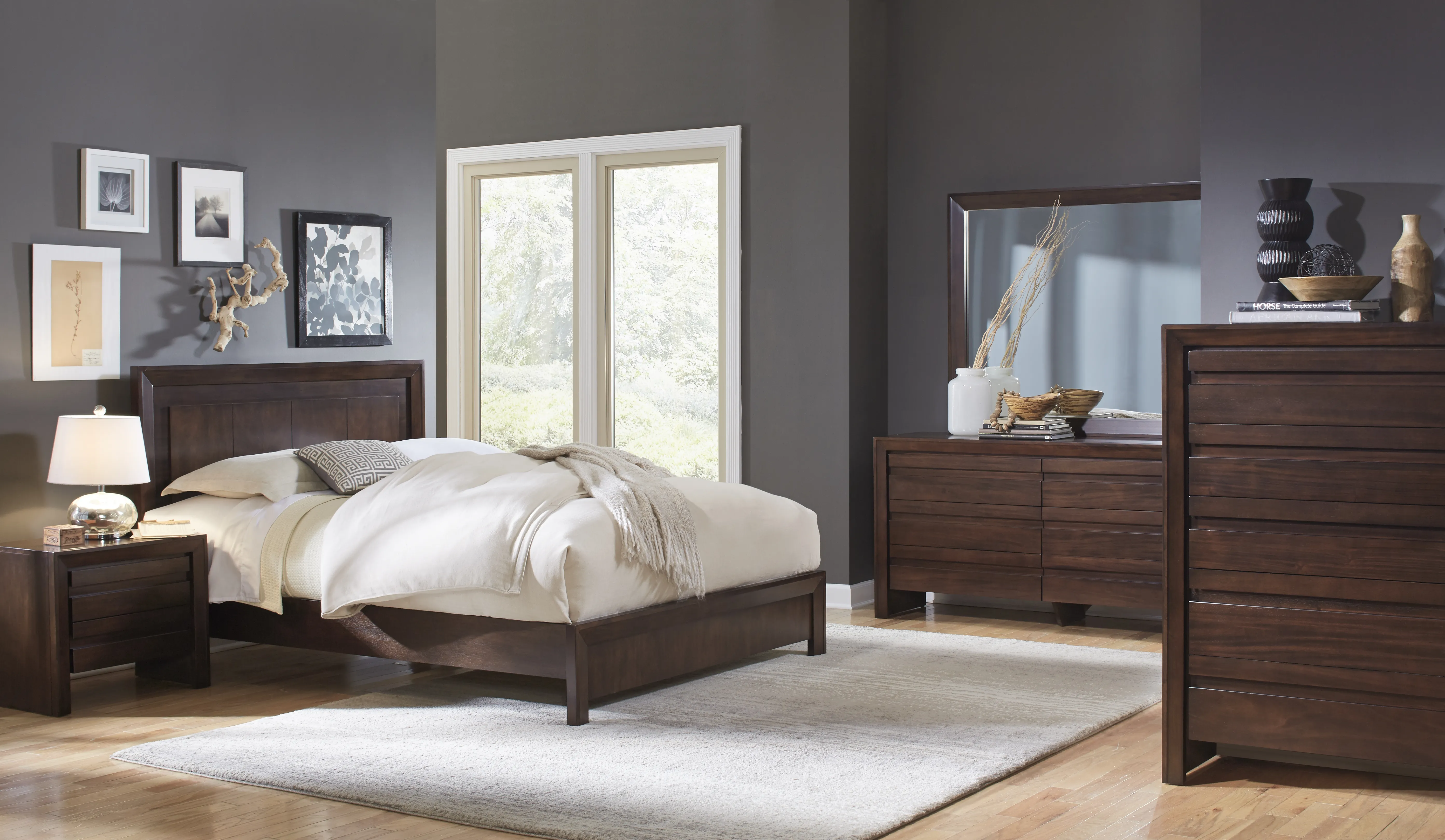 Element Full Size Platform Bed in Chocolate Brown